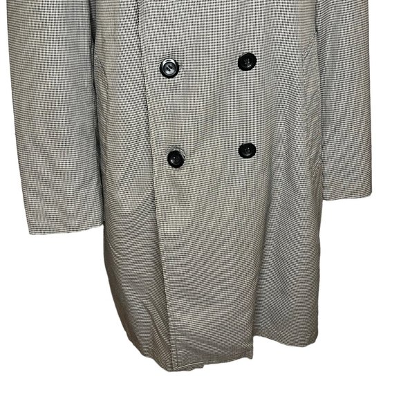 London Fog Maincoats Jacket Mens 40 Regular Houndstooth Trench Coat Cloth Lined - Picture 2 of 16